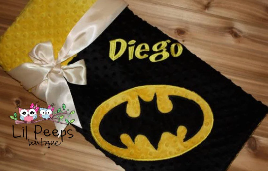 Personalized Batman Minky Baby Blanket