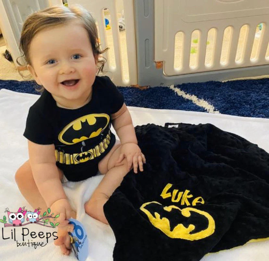 Personalized Batman Minky Baby Blanket