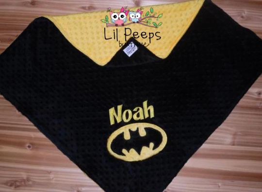 Personalized Batman Minky Baby Blanket