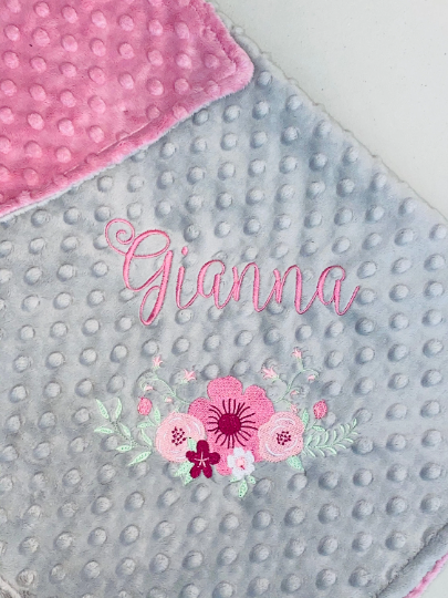 Flowers - Personalized Minky Blanket