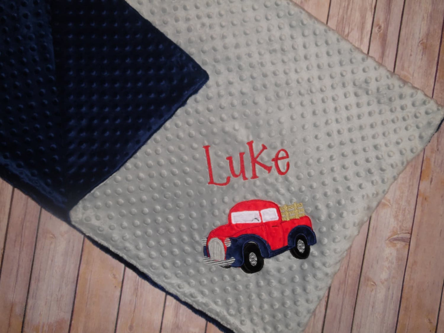 Antique Truck Nap Set - Personalized Minky Blanket and Pillowcase with embroidered Antique Truck - Travel or Standard Size