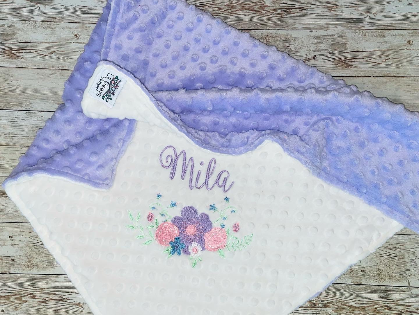 Flowers - Personalized Minky Blanket