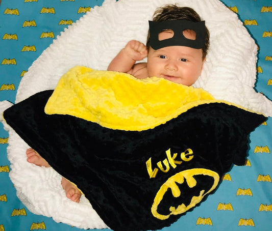 Personalized Batman Minky Baby Blanket