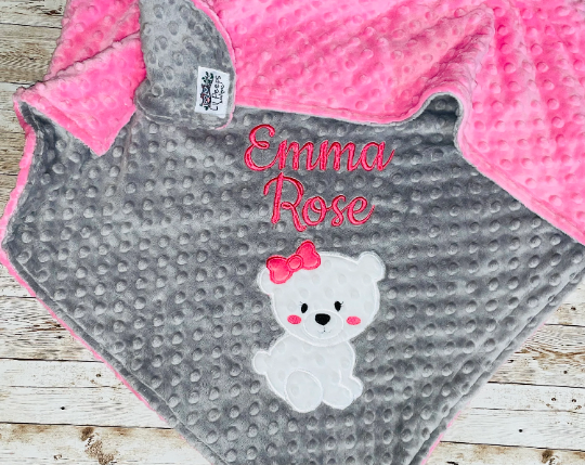 Personalized baby sales bear blanket