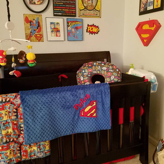 Personalized Superman Minky Blanket