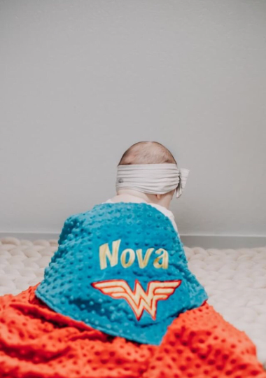 Personalized Wonder Woman Minky Blanket